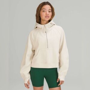 Lululemon Scuba Oversized Half Zip Hoodie in White Opal Size XS/S